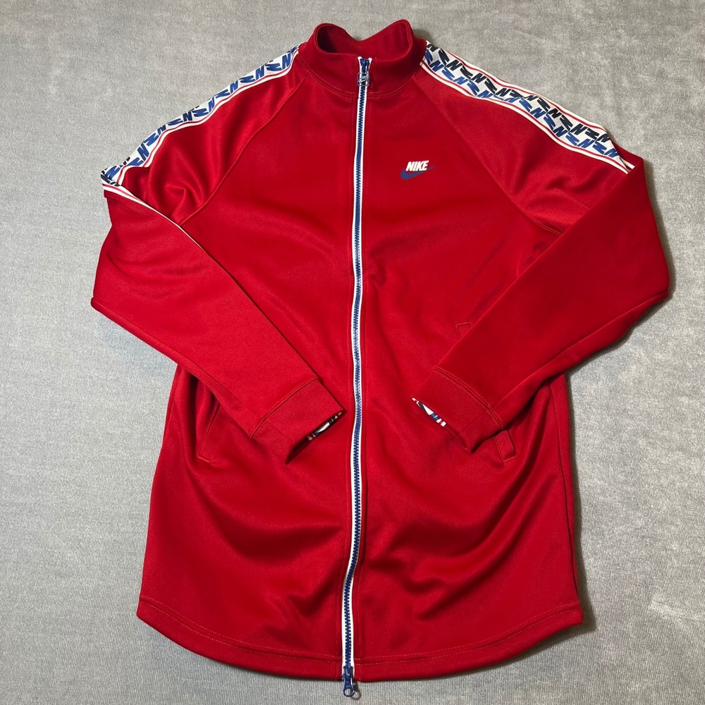 Nike Mens Red Taped Sleeve Full Zip Track‎ Jacket AJ2681-687 Small